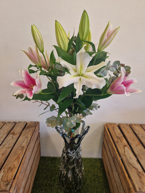 Petit bouquet de Lys orientaux - Taille Petite - Rose & Raisin Marseille